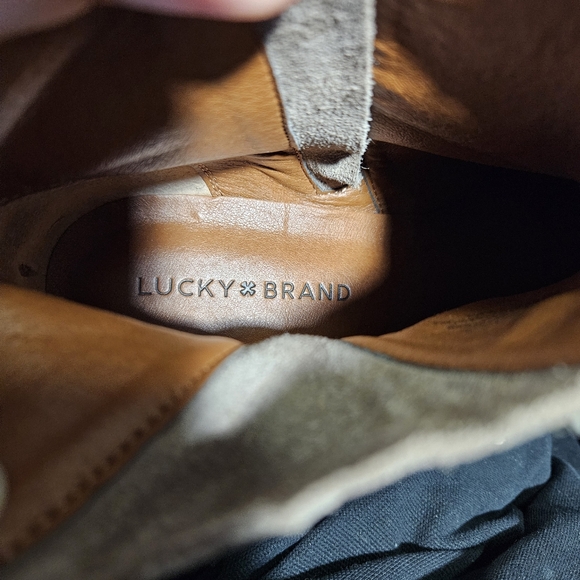 Lucky Brand Taupe Gray Suede Fringe Beeliner Booties - Picture 9 of 10